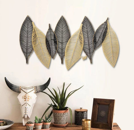 Metal Tree Leaves Wall Decor