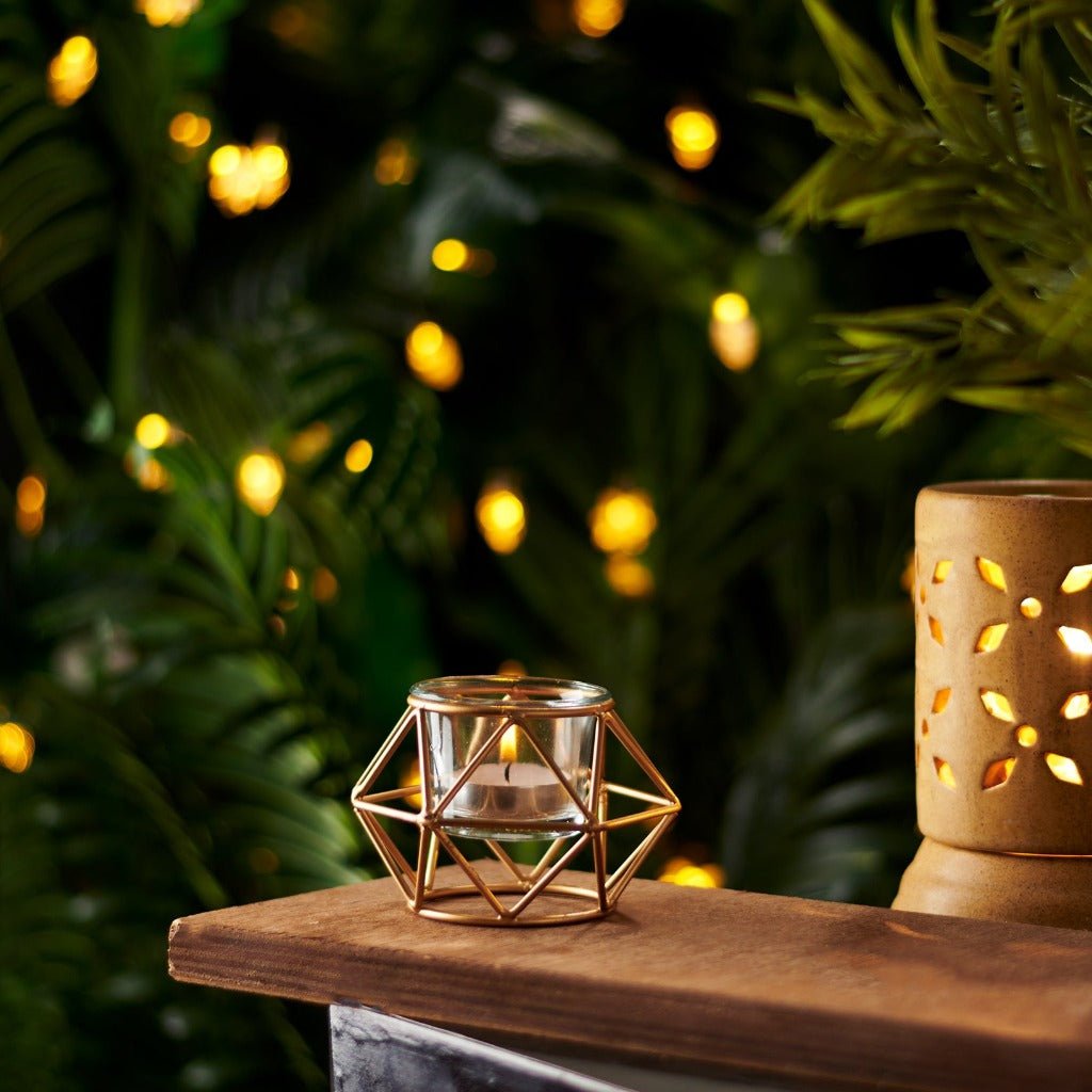 Hexa Golden Candle Holder