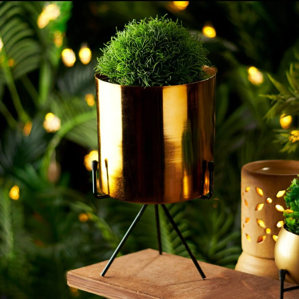 Planter stand - Cylindrical planter (Gold)