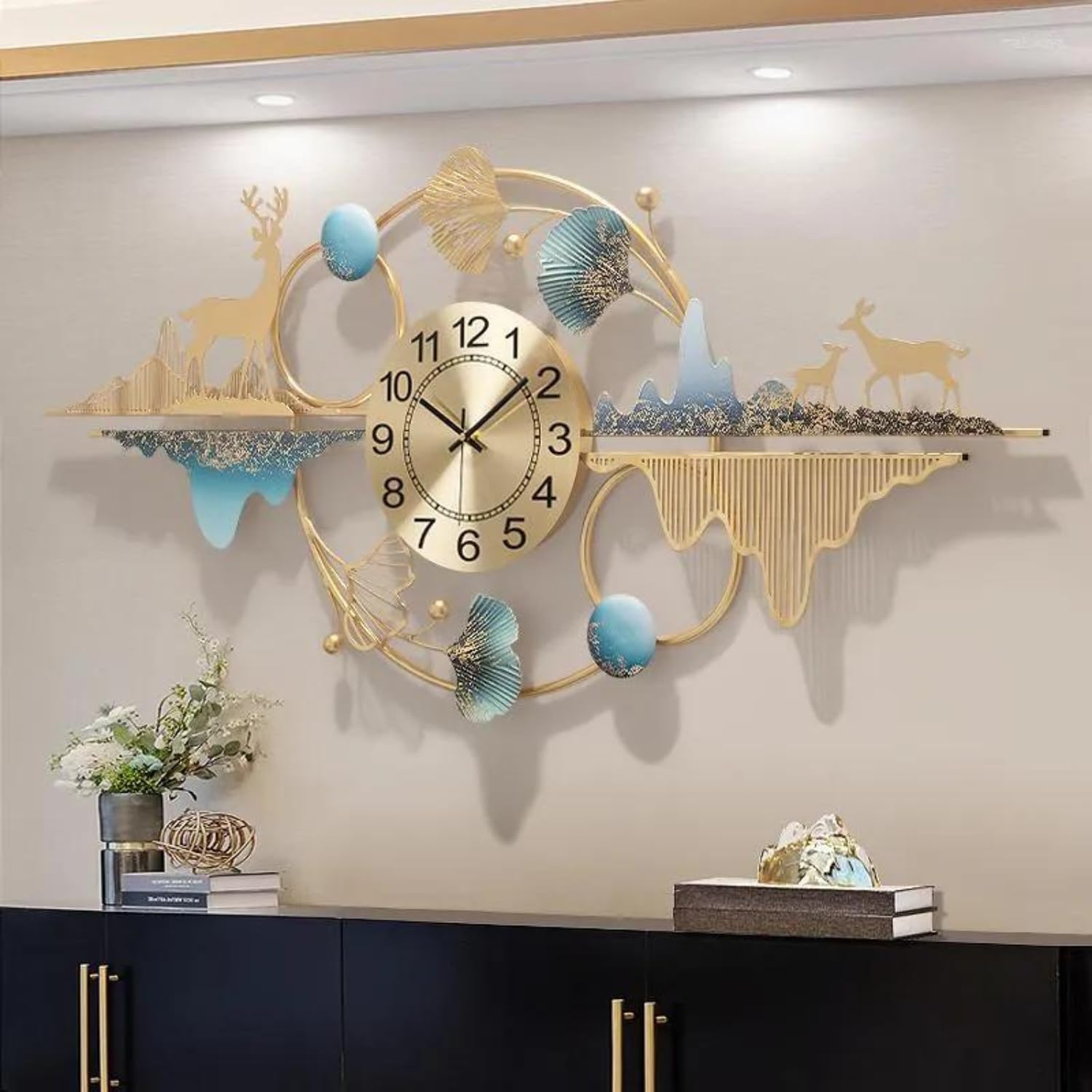 Antique Deer Metal Wall Clock