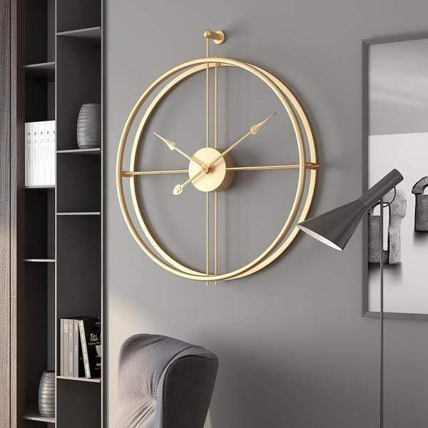 Golden Metal Analog Wall Clock