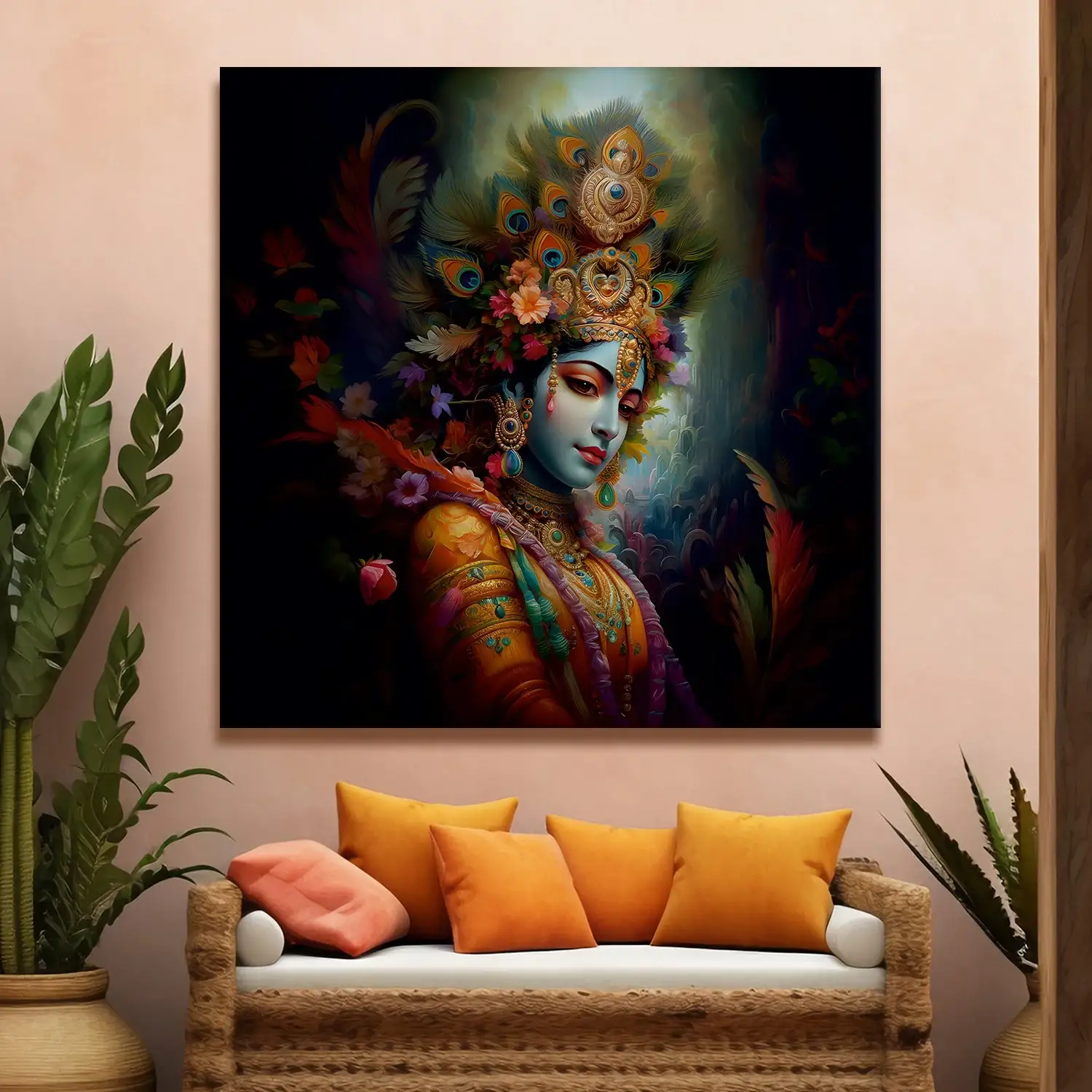 Pleasing Lord Krishna Painting