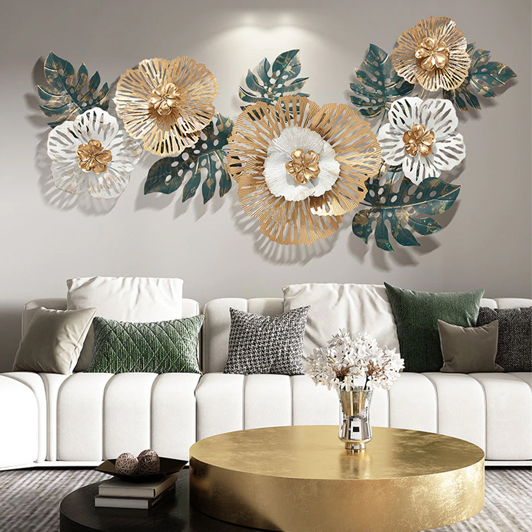 Natural Symphony Floral Metal Wall Art