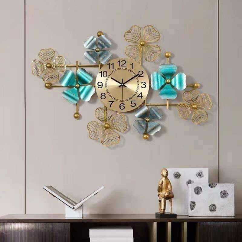 Clove Floral Metal Wall Clock